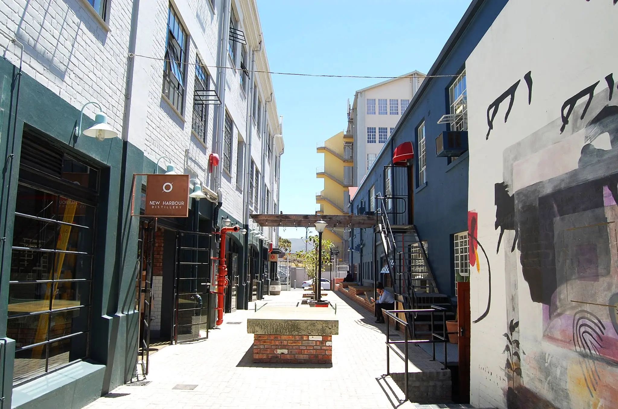 Mason's Press courtyard lined with restored original steel windows