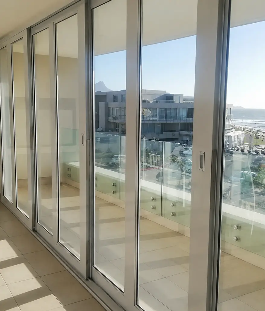 Detailed glazed panel view of the Milnerton Lagoon Palace door